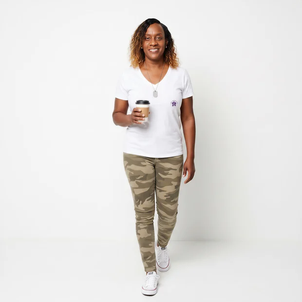 Walking with coffee, photoreal